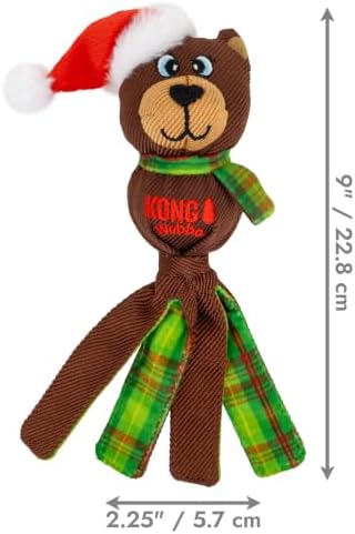 KONG Holiday Wubba Dog Toy (Bear, Small)