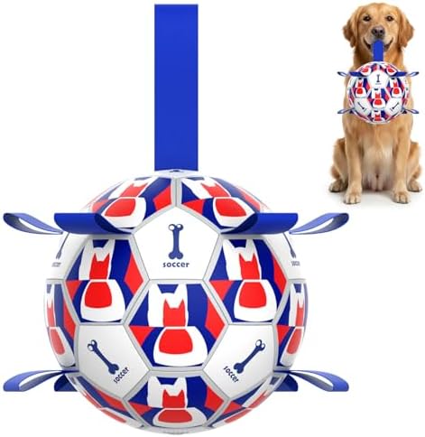 Dog Soccer Ball with Straps, 6 Inch for Small and Medium Dogs, C