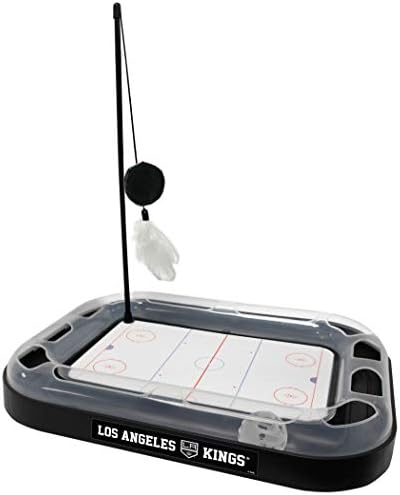 Pets First NHL Los Angeles Kings 5-in-1 Cat Scratcher Toy with Interactive Cat Ball Bell in Tracks