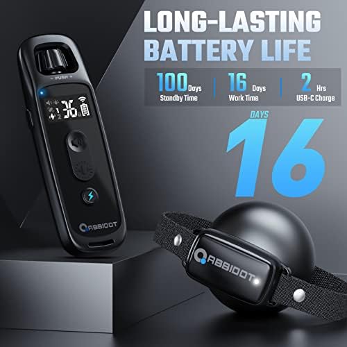 ABBIDOT Shock Collar for Dogs, 3300 FT Dog Training Collar with Remote, IPX7 Waterproof with 4 Training Modes, Rechargeable E-Collar for Small Medium Large Dogs (15-120 lbs)