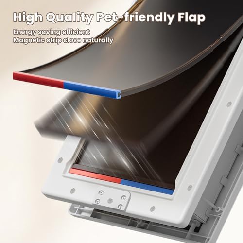 XL Dog Door for Door, Never Rust Plastic Extra Large Doggy Door for Interior and Exterior Doors, X Large Pet Door with 2 Magnetic Flaps, Insulated Flap, Closing Panel, Dog Doors for Pets Up to 220 LB