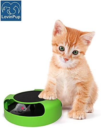 Interactive Cat Scratcher Toy – Manual Spinning Mouse (10”)