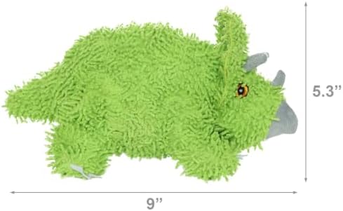 MIGHTY Tuffy Microfiber Medium Ball Triceratops Dog Toy