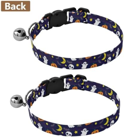 Cute Halloween Skulls Kitten Collars 2 Pack Dog Collars for Small Dogs Adjustable 10.6 to 17.1 Inches