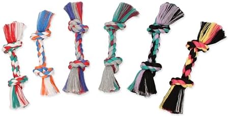 Mammoth Pet Products Flossy Chews Cottonblend Color Rope Bone, Small 9-Inch, multicolored (20002V)