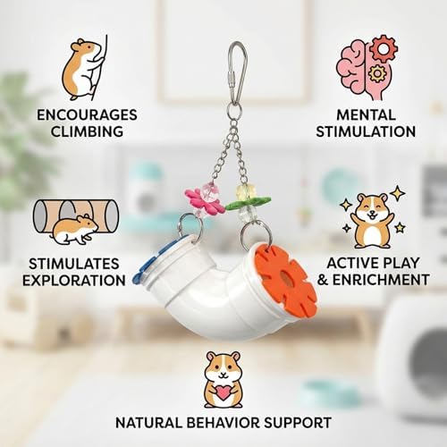 Rat Toys for Pet Rats, Rat Enrichment Toys, Interactive Plastic Activity Toys for Small Animals, Chewable Exercise Accessories for Rodent Cages