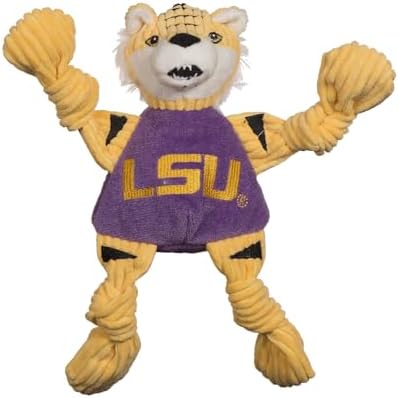 HuggleHounds Knottie Plush Dog Toy - Dog Stuffed Animal Toy, Puppy Toys, Squeaky Dog Toy for Small, Medium & Large Dogs, Durable Plush to Keep Them Busy, Officially Licensed - Mike the Tiger, Small
