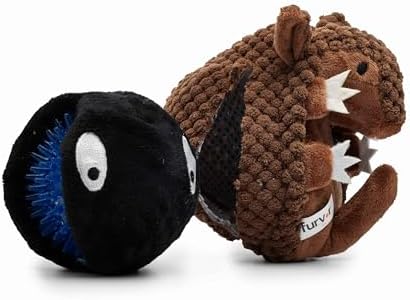 Flourish Pets 3 in 1 Multi-Layer Chew Toy for Active Dogs | Non-Toxic BPA Free Double Stitched Soft Fabric Exterior Dog Toys | Long-Lasting Dog Plush Toys – Small Armadillo 5.5"