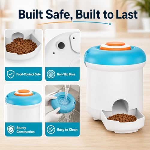 Interactive Dog Treat Dispenser Toy with Remote Button, Dog Puzzle Feeder & Slow Feeder for Bored Dogs, Mental Stimulation Reward Training Toy with 8 DIY Stickers