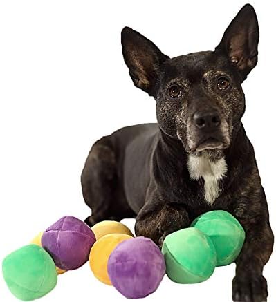 Midlee Squeaky and Crinkley 2 1/2" Plush Dog Balls, Small, Set of 8