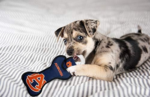 Pets First NCAA Auburn Tigers Dental Dog TUG Toy with Squeaker. Tough PET Toy for Healthy Fun, Teething & Cleaning Pets Teeth & Gum