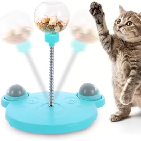hoehew Cat Treat Dispenser, 2025 New Treat Dispensing Dog Toys, Interactive Pet Toy, Multifunctional Slow Feeder Leaking Treats Ball Pet Feeder Toy