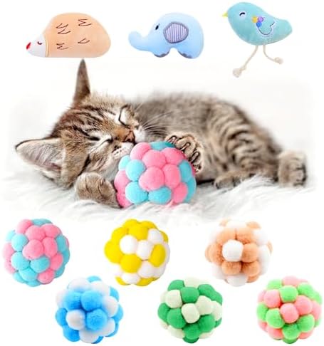 9 Pack Catnip Toys for Cats – Interactive Cat Toys for Indoor Cats & Kittens, Variety Bundle with Plush Animals & Catnip Balls, Fun Kitten Enrichment Toys Set