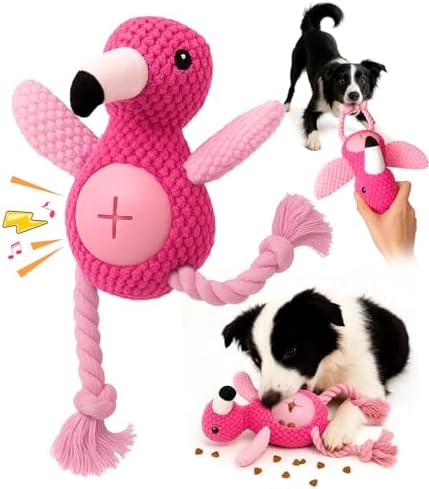 Swooflia Tug of War Dog Toy - Enrichment Interactive Squeaky Rope Toys to Keep Them Busy, Plush Cute Teething Clean for Small Dogs Crinkle Puppy Chew Toy for Treat and Playing