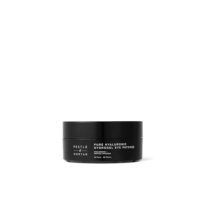 Pestle & Mortar Pure Hyaluronic Hydrogel Eye Patches, 30 Pairs, Cooling Under-Eye Treatment with Peptides for Hydration and Depuffing