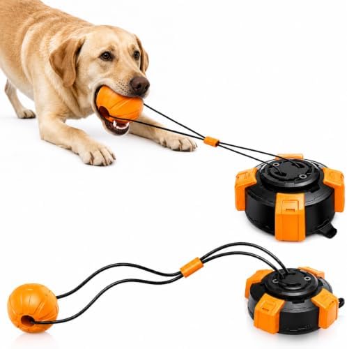 Interactive Suction Cup Tug of War Dog Pull Toys for Medium and Large Dogs, Chew & Puppy Teething Puzzle Toy Ball, Mental Enrichment Toy for Aggressive Chewers to Keeps Dogs Busy