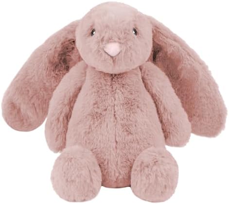 Best Pet Supplies Bunny Buddy Squeaky Plush Dog Toy - Mauve, Medium | Soft Plush, Squeaks & Crinkles, Perfect for Moderate Chewers, Toss & Fetch Play, Stress & Anxiety Reliever, Ideal Gift Toy