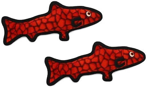 TUFFY® : 2 Pack Trout Dog Toy: Ultra Durable Plush Toy with Multiple Layers & Reinforced Seams, Washable and Floats, Original Construction