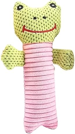 NatureTailsPaw Soft Dog & Cat Toy – Cute Squeaky Interactive Chew Toy for Puppies & Kittens, Durable Plush Teething Toy for Small, Medium & Large Breeds (Frog)