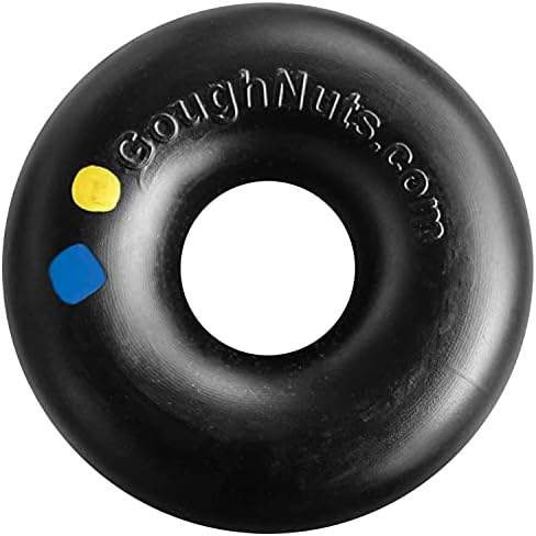 Goughnuts — Dog Toys for Aggressive Chewers | Virtually Indestructible Dog Toys for Large Breeds Such as Pit Bulls | Heavy Duty Dog Toy | Black