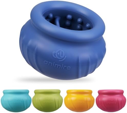 Wobbly Dog Enrichment Lick Toy, Stuffable Frozen Lick Bowl to Keep Dogs Busy, Long-Lasting Interactive Treat Dispensing Dog Toy, Silicone Fetch Catch Chew Toy(Dark Blue,S)