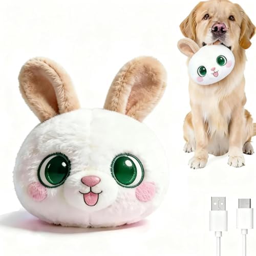 Interactive Dog Toy, 3 Modes Bouncing Talking Squeaky Dog Toy(Rabbit)