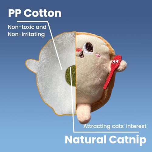 5 Pack Catnip Toys,Hamburger Shape Crinkle Toys for Indoor Cats