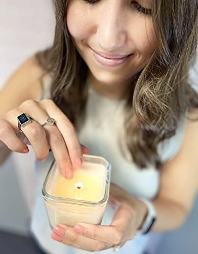 Lotion Candle - White Tea & Violet Scented Massage Candles for Self Care, 10 Oz. Soy Wax Candle with Essential Oil Blends, Coconut Oil, and Vitamin E, 55 Hour Burn Time