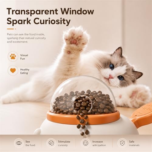 Cat Treat Dispenser, Duck Treat Dispenser for Cats, Cat Treat Toys Interactive and Dog Puzzle Treat Feeder, Food Puzzle Slow Feeder for Small Cats, Dogs, Other Pets (Yellow+White)
