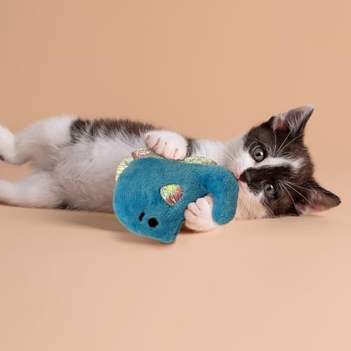 Catnip & Silvervine Plush Cat Toy for Kittens - Seahorse