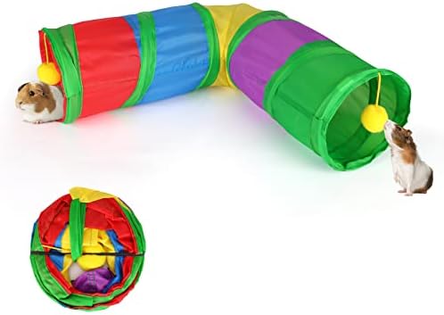 Rypet Guinea Pig Tunnels and Tubes 2-Way L-Type Collapsible for Small Pets