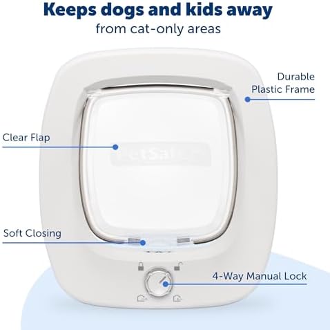 PetSafe Big Cat Door, Interior/Exterior, 4-Way Lock, Soft-Close, Up to 25lb