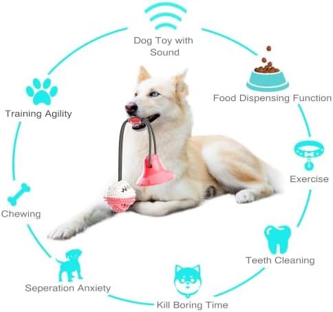 Pet Life ® 'Grip N' Play' Glass or Surface Suction Gripping Rope and Treat Dispensing Dental Ball Interactive Dog Toy