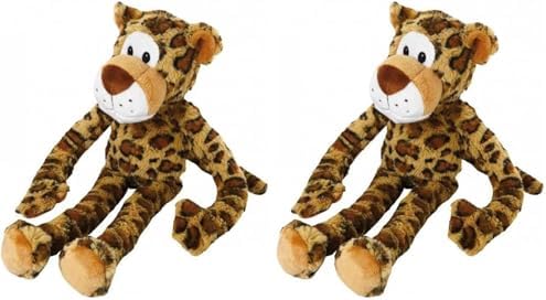 Multipet Swingin 19-Inch Large Plush Dog Toy with Extra Long Arms and Legs with Squeakers (Pack of 2)