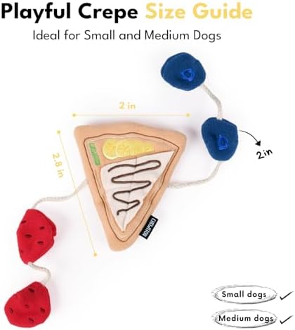 CHEWFFON Crepe Snuffle Dog Toy, Interactive Play with Treat Pockets