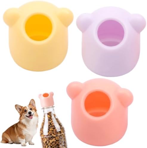 3 Pack Dog Cat Treat Dispenser Caps for Standard Soda & Water Bottles