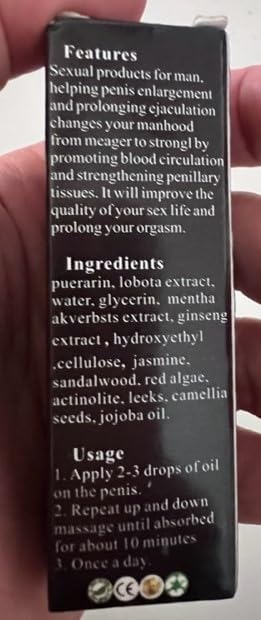 Tonisaberey Oil Stronger Oil Enlargement Oil for Male Massage Essential Oil for Men, Tonisabery Men Growth Increase Enlarge Oil, Moisturizing Massage Oil by Tonisabery (T315-WOLF, 10ML)