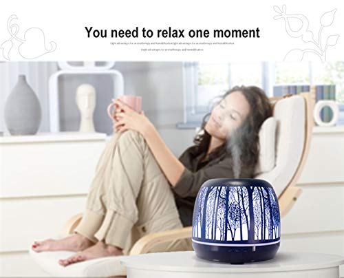 Essential Oil Diffuser Tree 500ml Colorful Iron LED 3d light Advanced Cool Mist Humidifier Best Rated Diffusers for Essential Oils, Premium Iron Aromatherapy Diffuser with 7 Color LED Lights