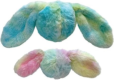FOUFIT FouFouBrands Fuzzy Wuzzy 2-in-1 Tie-Dye Spiker Ball Toy for Dogs, Rainbow, Small