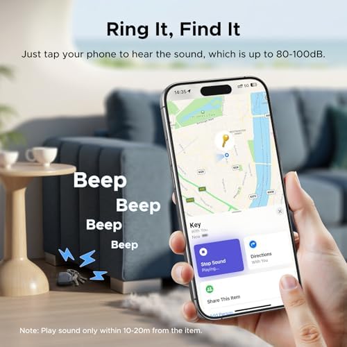 UGREEN FineTrack Air Tracker Tags (iOS Only) 8 Pack Key Finder | Bluetooth Tracker 2-Year Replaceable Battery Compatible with Apple Find My for Keys, Luggage [Apple Find My Certified]
