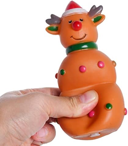 Fumwase 3 Pieces Dog Christmas Chew Toys Latex Squeaky Toy Funny Interactive Dog Toys for Xmas Small Medium Puppy Pet