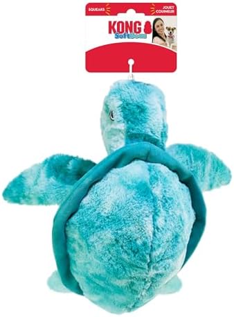 KONG SoftSeas Dog Toy – Plush Squeaky & Crinkle Toy for Dogs, Soft Thick Fabric, Ideal for Cuddling & Indoor Play (Large, Octopus/Turtle Combo)