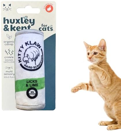 Huxley & Kent Plush Crinkle Catnip Cat Toy, Kitty Klaw Licks & Lime