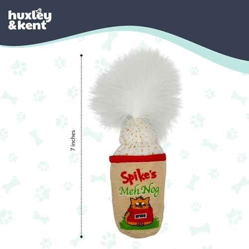 Huxley & Kent Plush Crinkle Catnip Cat Toy, Meh Nog