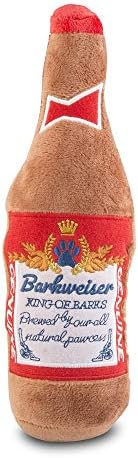 Haute Diggity Dog Barkweiser Beer Bottle Plush Dog Toy, Drink Parody Toy