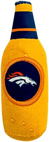Best Plush CAT Toy - NFL Denver Broncos Complete Set of 3 piece Cat Toys Filled with Fresh Catnip. Includes: 1 Helmet Cat Toy, 1 Football Cat Toy with Feathers & 1 Beer Bottle. Beautiful Team Logos
