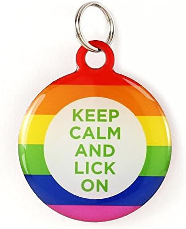 Dynotag® Web Enabled Super Pet ID Smart Tag with DynoIQ™ & Lifetime Recovery Service. Play Series: Round (Keep Calm)
