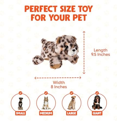 Snugglez Plush Dog Toy - Ruff Guard Technology - Large Squeaker Dog Squeaky Toys - Wild Fur Look and Feel Design - Suitable for All Breeds - Interactive Shape for Snuggles & Fun