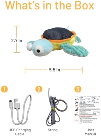 Puffluv Flapping Cat Toy,Can NOT Fly Interactive Auto Beating Arms & Chirping 3 Modes, USB Charging with Catnip,Rechargeable Mimic Sea Turtle for Indoor Kitten No Boredom-Type C