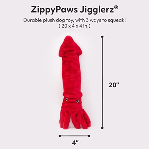 ZippyPaws Jigglerz Dog Squeaky Toys to Keep Them Busy - Squid
